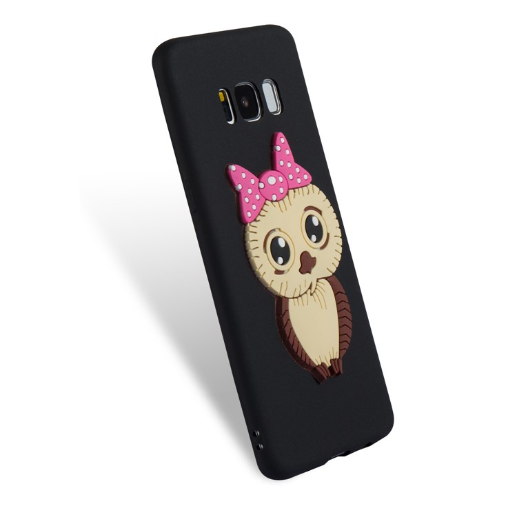 Lovely 3D Female Owl Pattern TPU Phone Case for Samsung Galaxy S8 G950 - Black-6