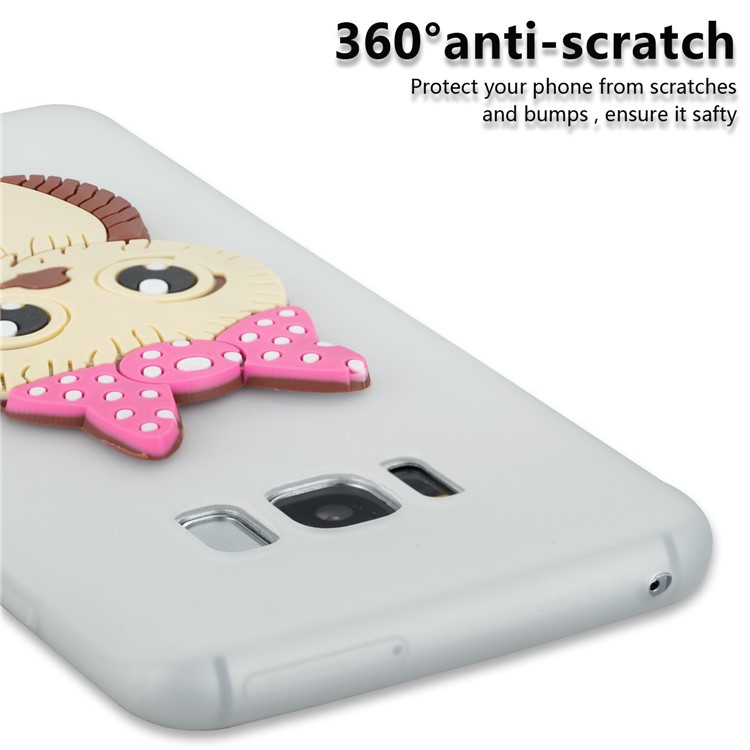 Lovely 3D Female Owl Pattern TPU Phone Cover for Samsung Galaxy S8 G950 - White-2