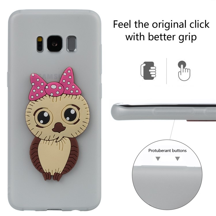 Lovely 3D Female Owl Pattern TPU Phone Cover for Samsung Galaxy S8 G950 - White-3