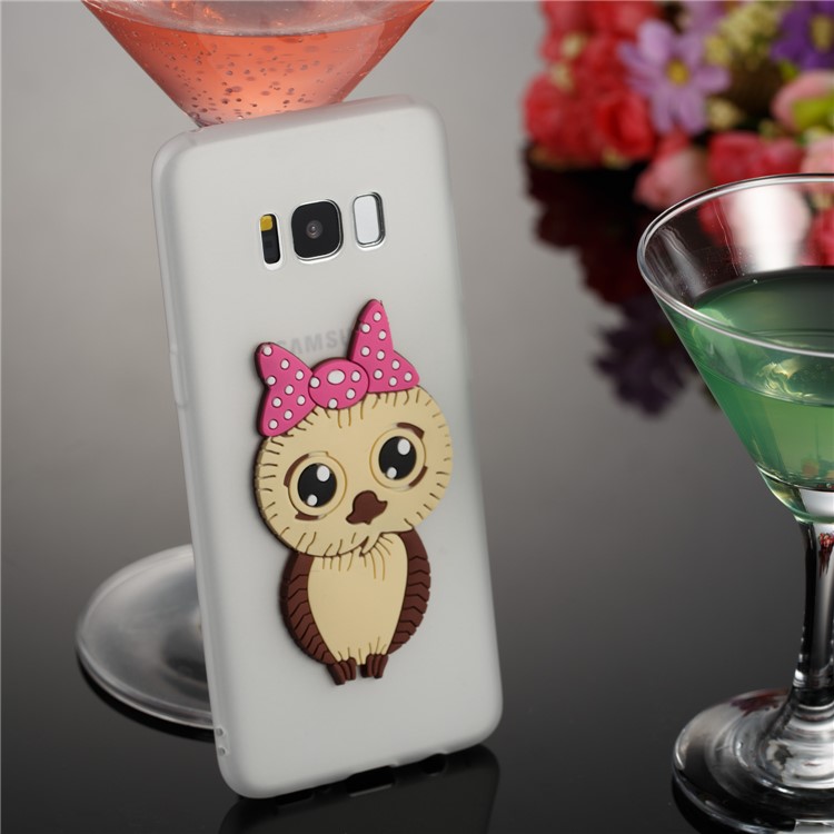 Lovely 3D Female Owl Pattern TPU Phone Cover for Samsung Galaxy S8 G950 - White-4
