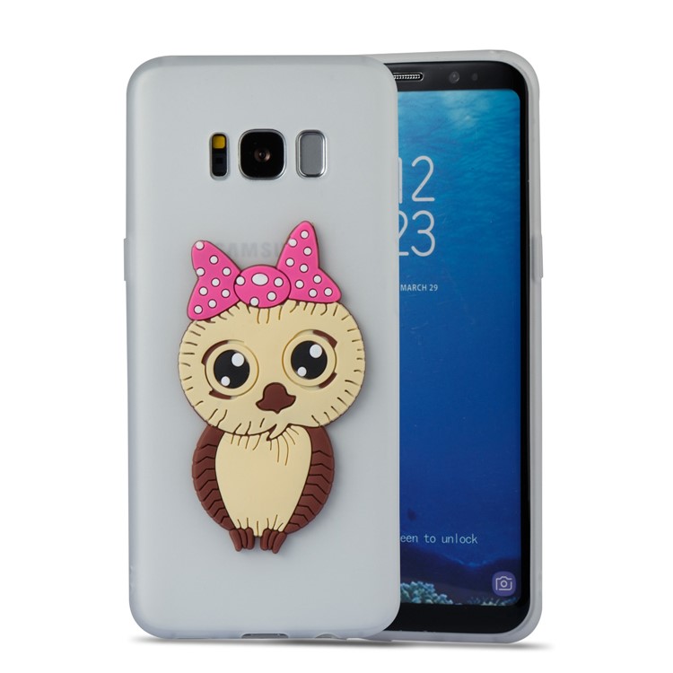 Lovely 3D Female Owl Pattern TPU Phone Cover for Samsung Galaxy S8 G950 - White-5