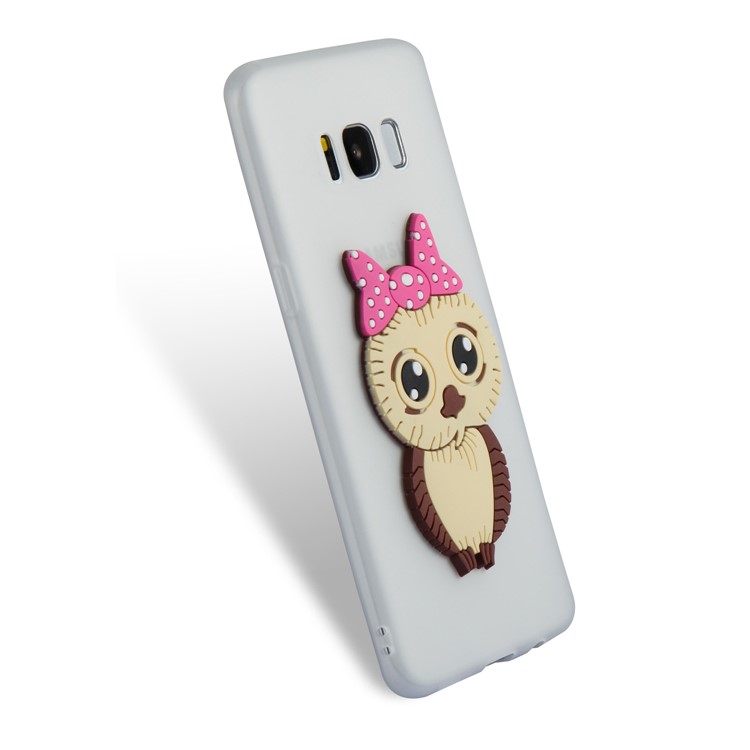 Lovely 3D Female Owl Pattern TPU Phone Cover for Samsung Galaxy S8 G950 - White-6