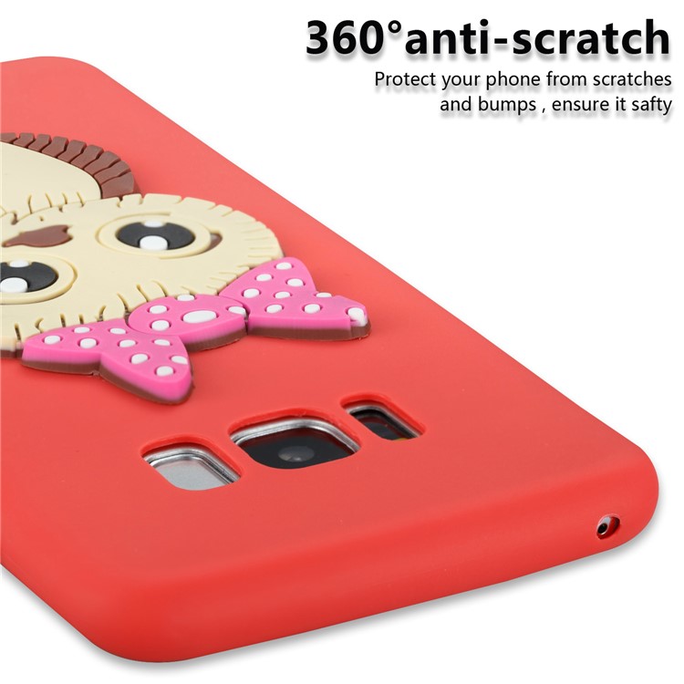 Lovely 3D Female Owl Pattern TPU Phone Shell for Samsung Galaxy S8 G950 - Red-2