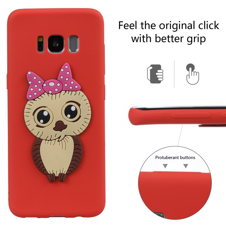 Lovely 3D Female Owl Pattern TPU Phone Shell for Samsung Galaxy S8 G950 - Red-3