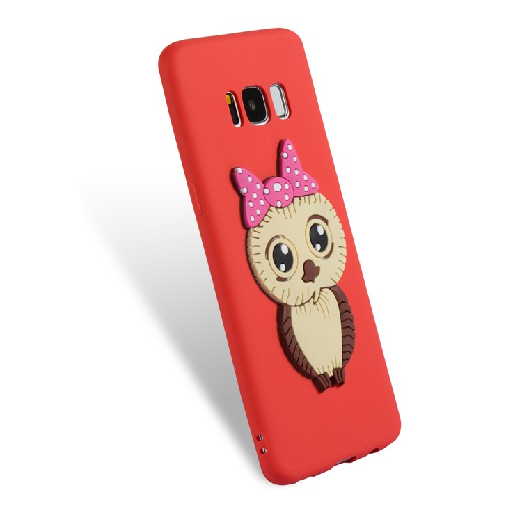 Lovely 3D Female Owl Pattern TPU Phone Shell for Samsung Galaxy S8 G950 - Red-6