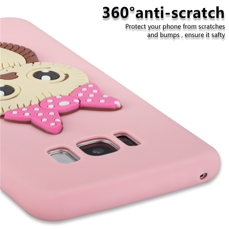 Lovely 3D Female Owl Pattern TPU Protector Case for Samsung Galaxy S8 G950 - Pink-2