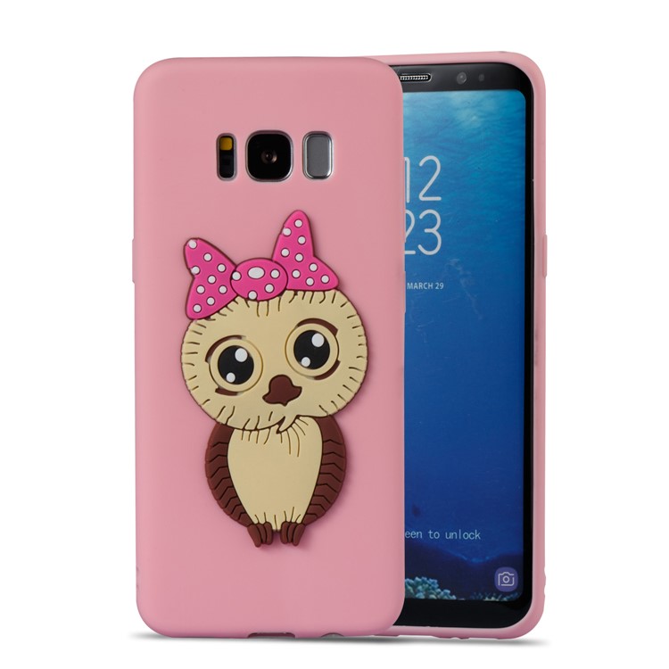 Lovely 3D Female Owl Pattern TPU Protector Case for Samsung Galaxy S8 G950 - Pink-5
