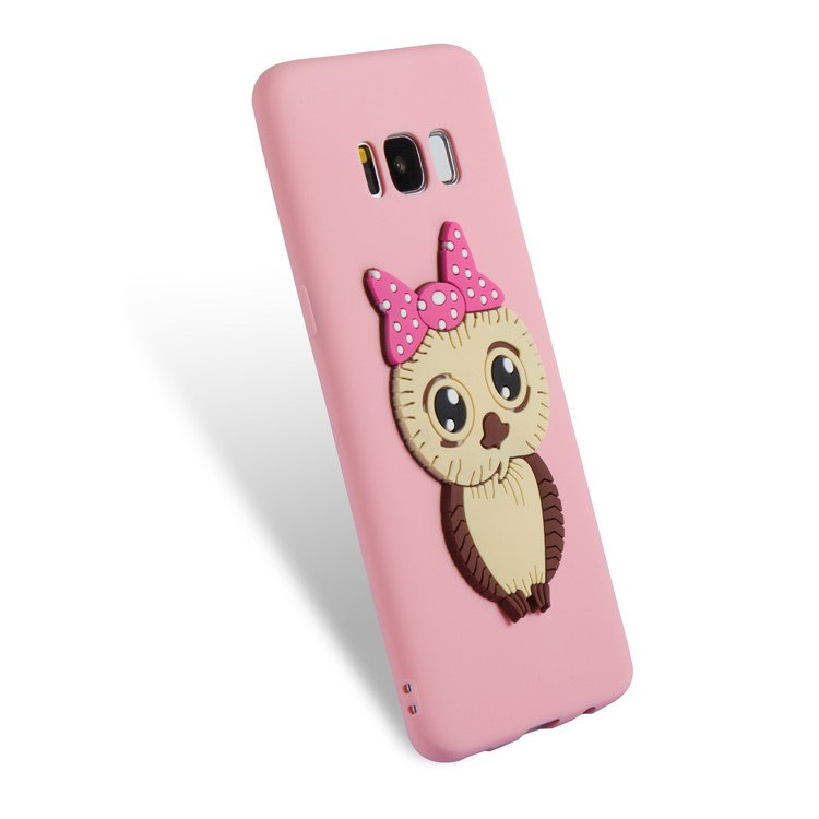 Lovely 3D Female Owl Pattern TPU Protector Case for Samsung Galaxy S8 G950 - Pink-6