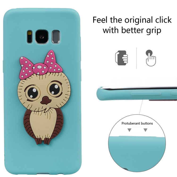 Lovely 3D Female Owl Pattern TPU Mobile Casing for Samsung Galaxy S8 G950 - Baby Blue-3