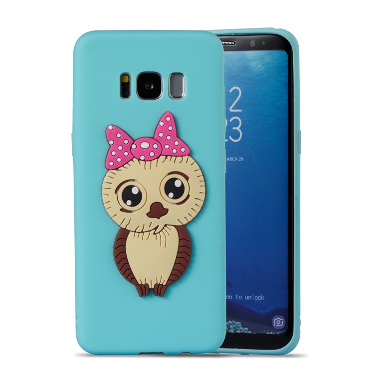 Lovely 3D Female Owl Pattern TPU Mobile Casing for Samsung Galaxy S8 G950 - Baby Blue-5