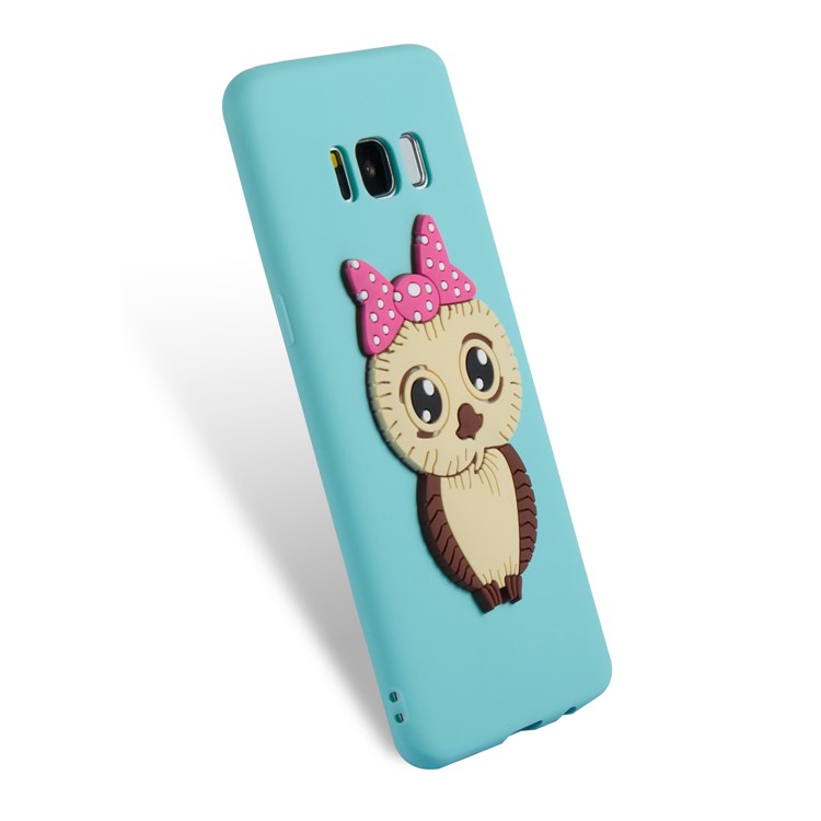 Lovely 3D Female Owl Pattern TPU Mobile Casing for Samsung Galaxy S8 G950 - Baby Blue-6