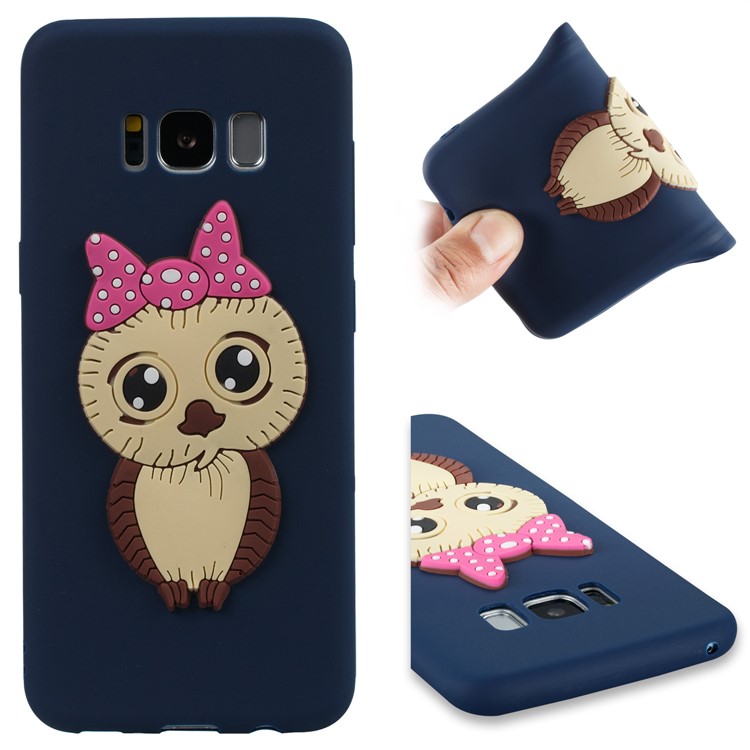Lovely 3D Female Owl Pattern TPU Case Accessory for Samsung Galaxy S8 G950 - Dark Blue-1