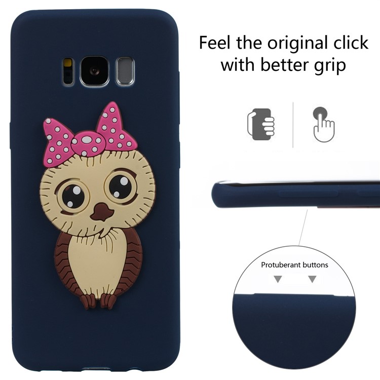 Lovely 3D Female Owl Pattern TPU Case Accessory for Samsung Galaxy S8 G950 - Dark Blue-3