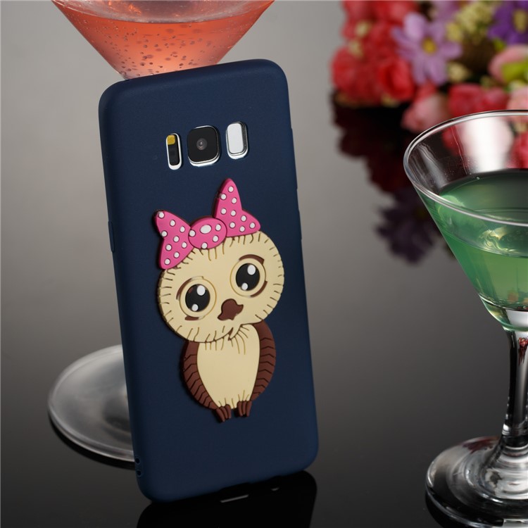 Lovely 3D Female Owl Pattern TPU Case Accessory for Samsung Galaxy S8 G950 - Dark Blue-4