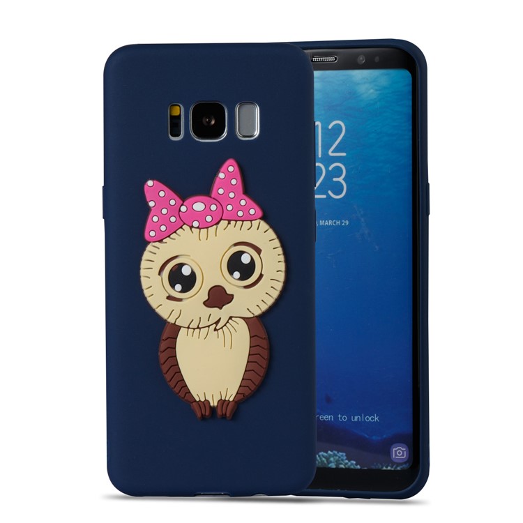 Lovely 3D Female Owl Pattern TPU Case Accessory for Samsung Galaxy S8 G950 - Dark Blue-5