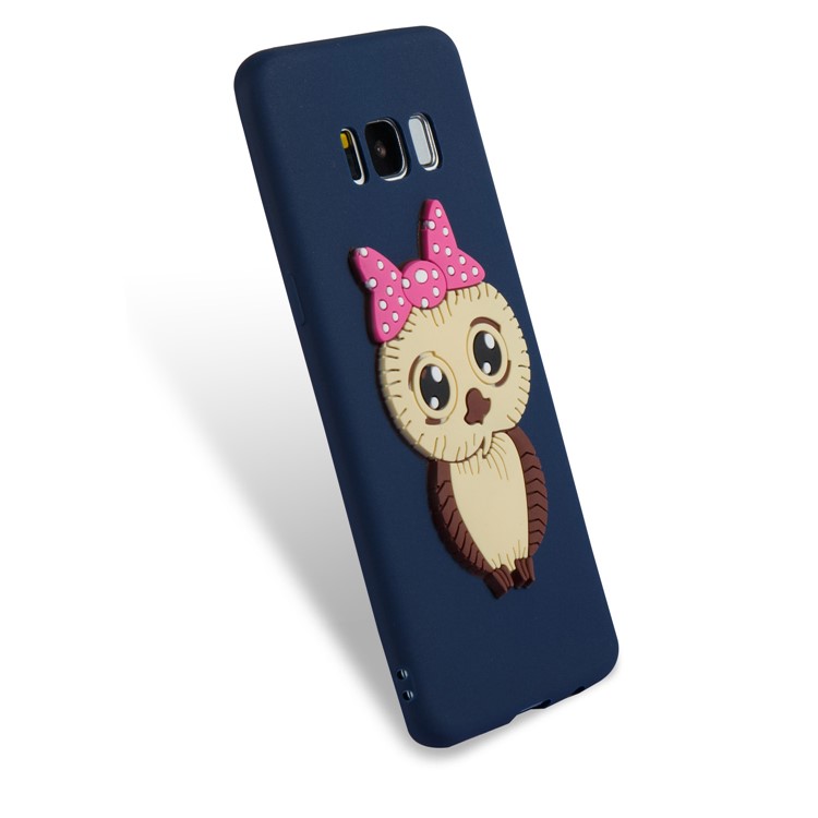 Lovely 3D Female Owl Pattern TPU Case Accessory for Samsung Galaxy S8 G950 - Dark Blue-6