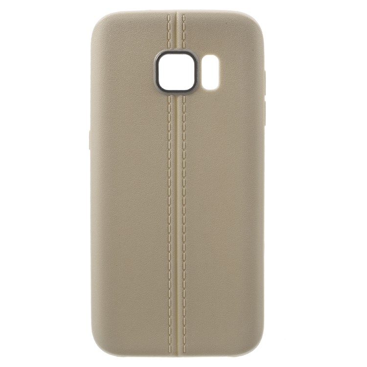 Lines TPU Gel Back Case for Samsung Galaxy S7 - Champagne-1