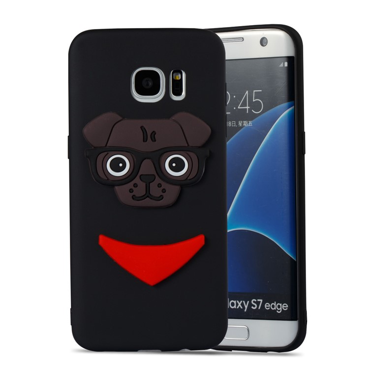 Lovely 3D Dog Pattern TPU Case for Samsung Galaxy S7 edge SM-G935 - Black-2