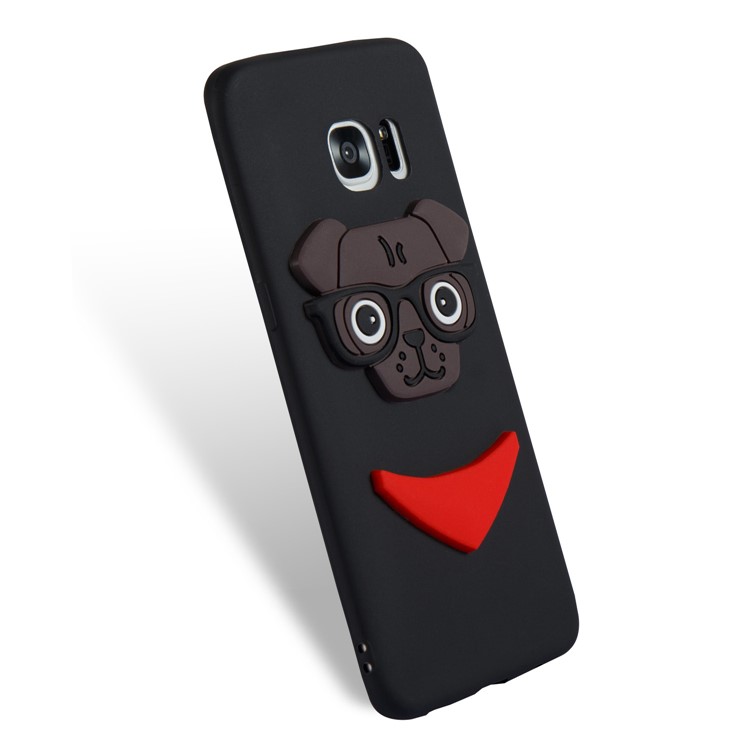Lovely 3D Dog Pattern TPU Case for Samsung Galaxy S7 edge SM-G935 - Black-3