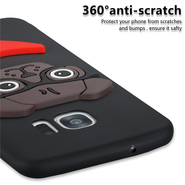 Lovely 3D Dog Pattern TPU Case for Samsung Galaxy S7 edge SM-G935 - Black-4