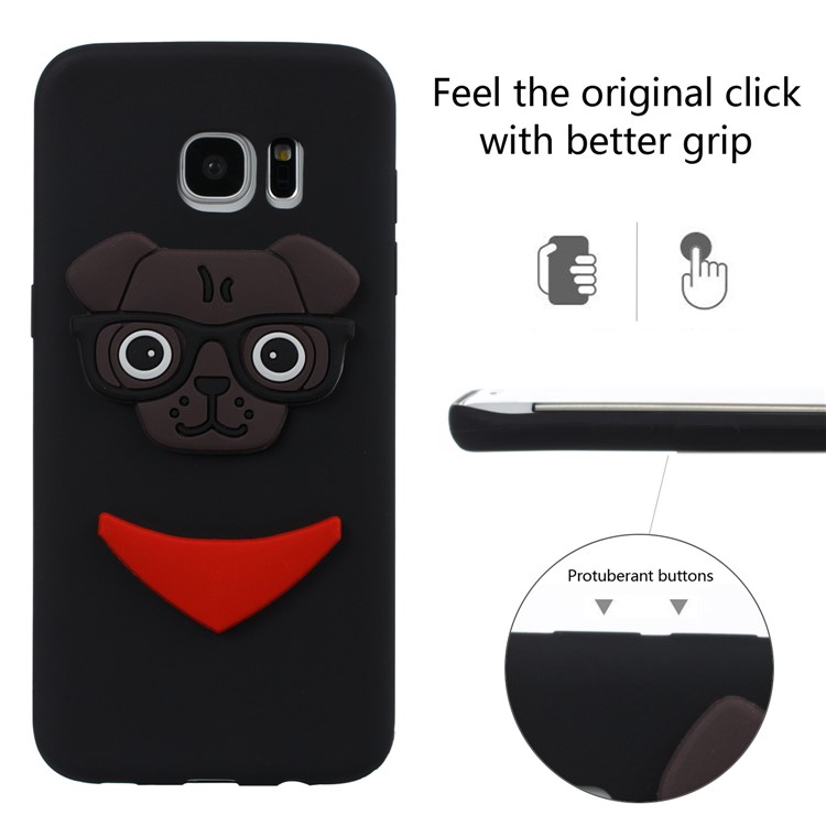 Lovely 3D Dog Pattern TPU Case for Samsung Galaxy S7 edge SM-G935 - Black-6