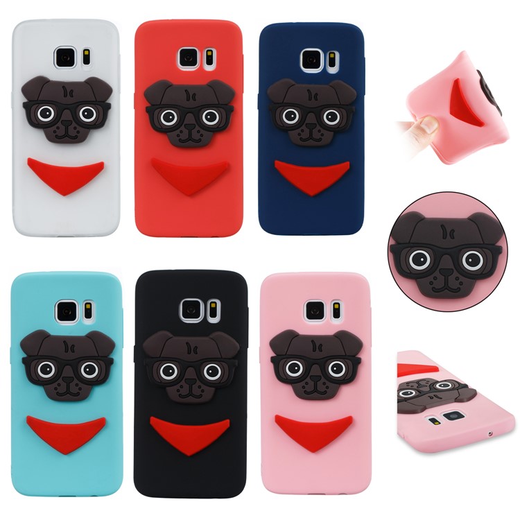 Lovely 3D Dog Pattern TPU Case for Samsung Galaxy S7 edge SM-G935 - Black-7