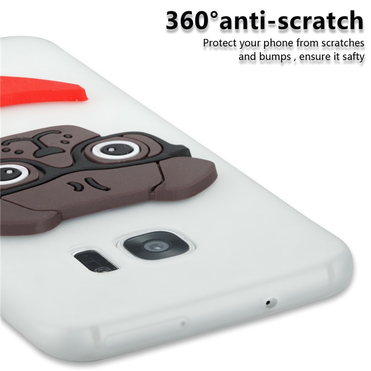 Lovely 3D Dog Pattern TPU Shell Case for Samsung Galaxy S7 edge SM-G935 - White-2