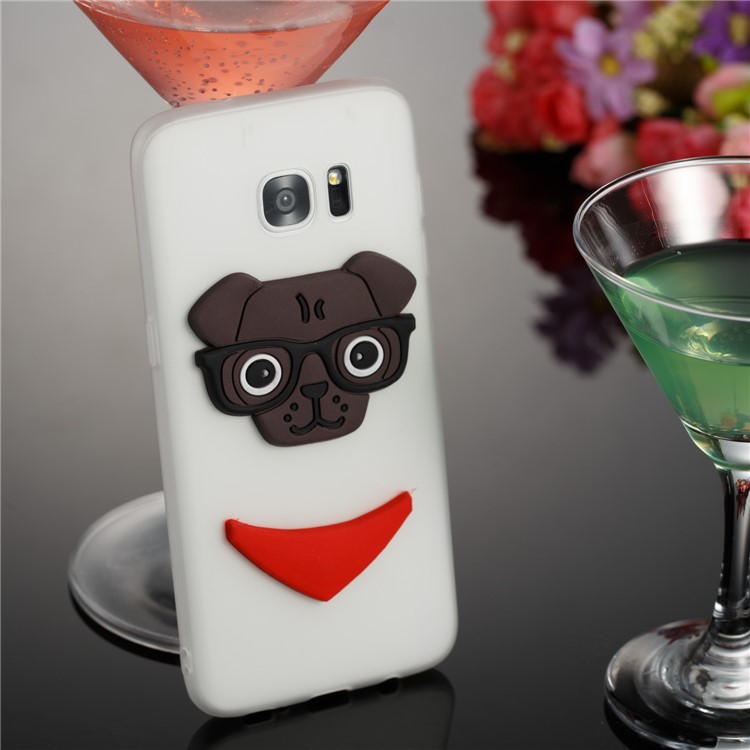 Lovely 3D Dog Pattern TPU Shell Case for Samsung Galaxy S7 edge SM-G935 - White-4