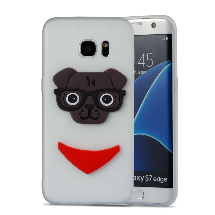 Lovely 3D Dog Pattern TPU Shell Case for Samsung Galaxy S7 edge SM-G935 - White-5