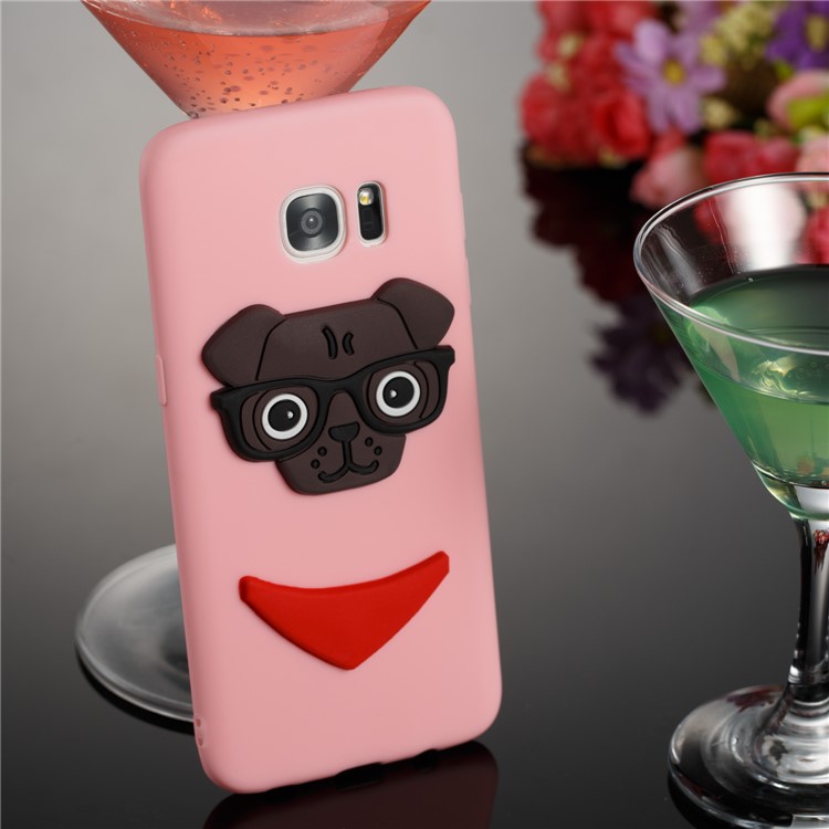 Lovely 3D Dog Pattern TPU Cover Shell for Samsung Galaxy S7 edge SM-G935 - Pink-4