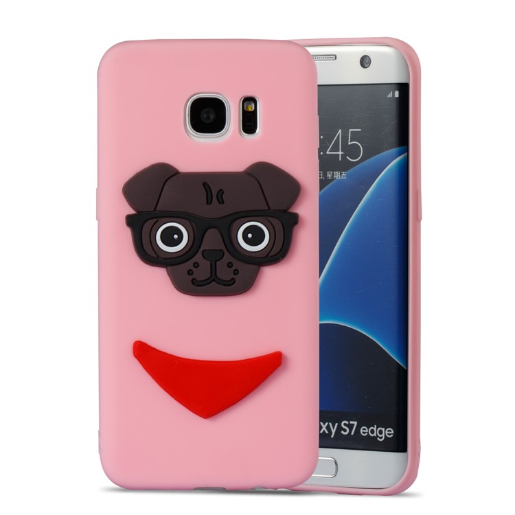 Lovely 3D Dog Pattern TPU Cover Shell for Samsung Galaxy S7 edge SM-G935 - Pink-5