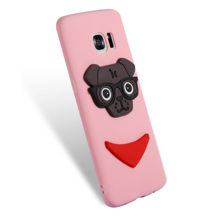 Lovely 3D Dog Pattern TPU Cover Shell for Samsung Galaxy S7 edge SM-G935 - Pink-6