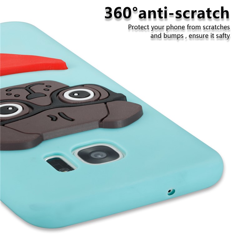 Lovely 3D Dog Pattern TPU Case Phone Shell for Samsung Galaxy S7 edge SM-G935 - Baby Blue-2