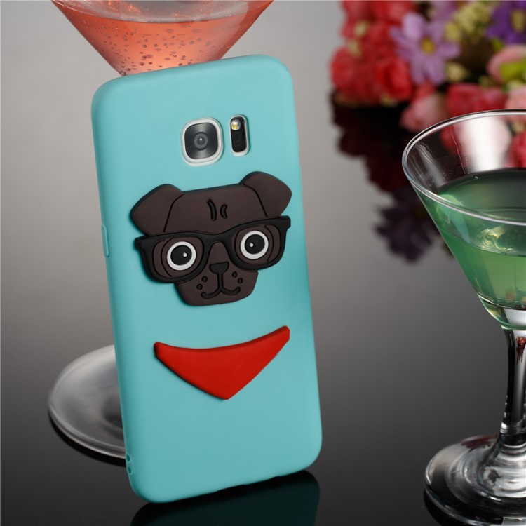 Lovely 3D Dog Pattern TPU Case Phone Shell for Samsung Galaxy S7 edge SM-G935 - Baby Blue-3