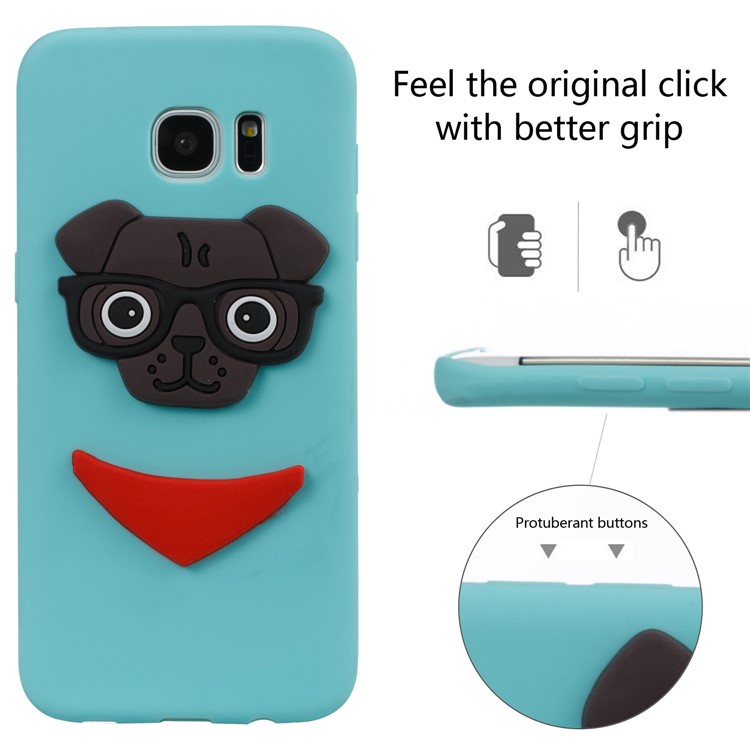 Lovely 3D Dog Pattern TPU Case Phone Shell for Samsung Galaxy S7 edge SM-G935 - Baby Blue-4