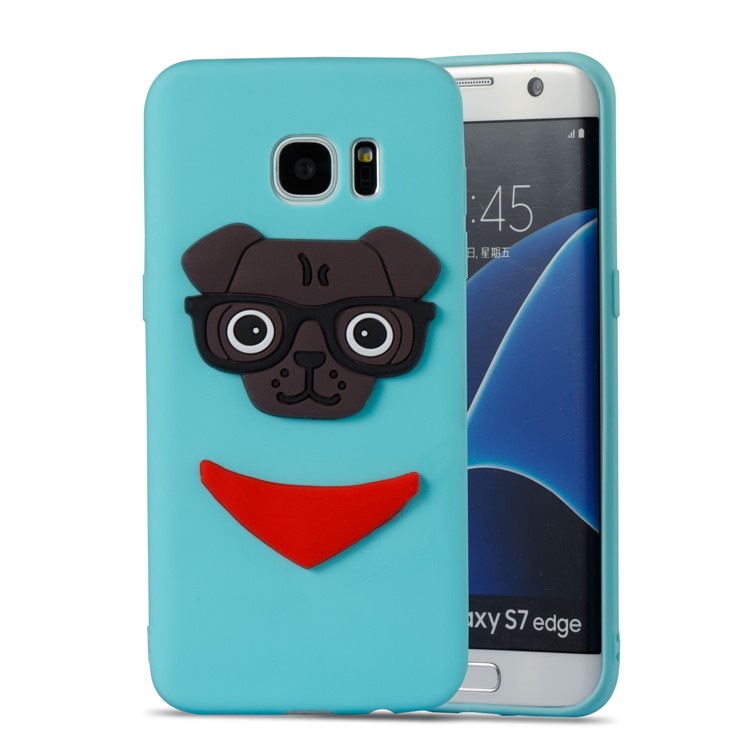 Lovely 3D Dog Pattern TPU Case Phone Shell for Samsung Galaxy S7 edge SM-G935 - Baby Blue-5