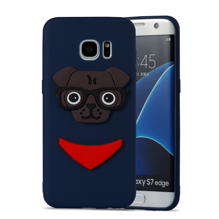 Lovely 3D Dog Pattern TPU Protection Case for Samsung Galaxy S7 edge SM-G935 - Dark Blue-5