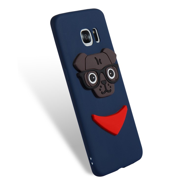 Lovely 3D Dog Pattern TPU Protection Case for Samsung Galaxy S7 edge SM-G935 - Dark Blue-6