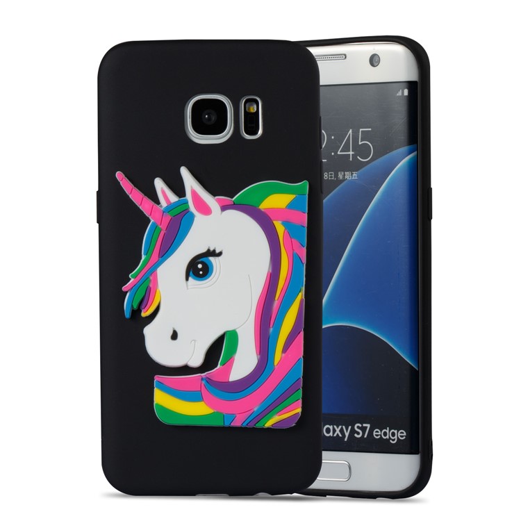 Lovely 3D Unicorn Pattern TPU Case for Samsung Galaxy S7 edge SM-G935 - Black-2
