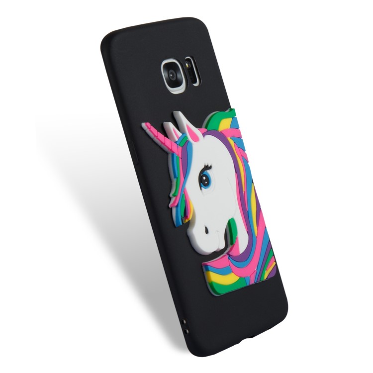 Lovely 3D Unicorn Pattern TPU Case for Samsung Galaxy S7 edge SM-G935 - Black-4