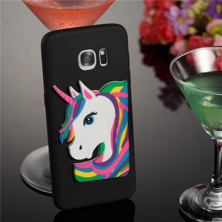 Lovely 3D Unicorn Pattern TPU Case for Samsung Galaxy S7 edge SM-G935 - Black-6