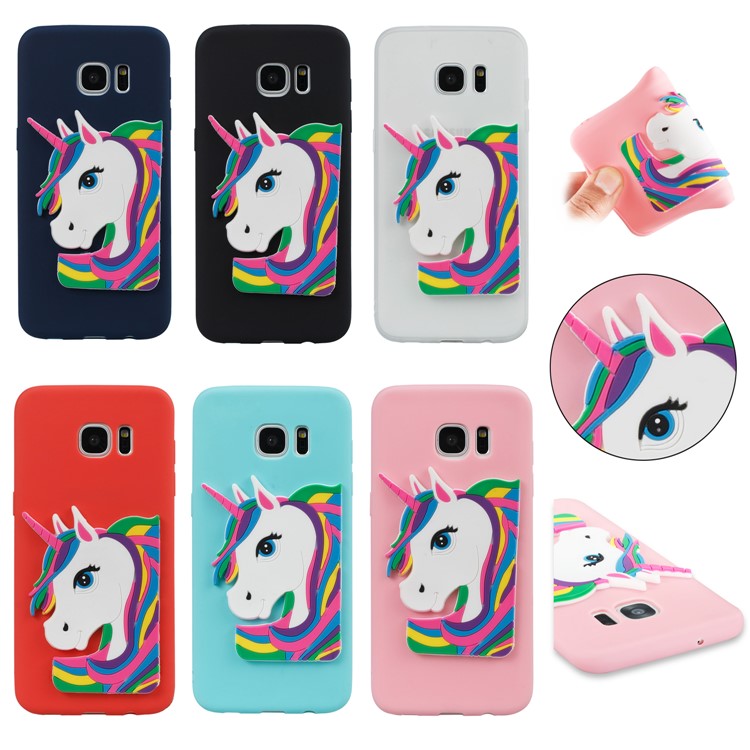 Lovely 3D Unicorn Pattern TPU Case for Samsung Galaxy S7 edge SM-G935 - Black-7