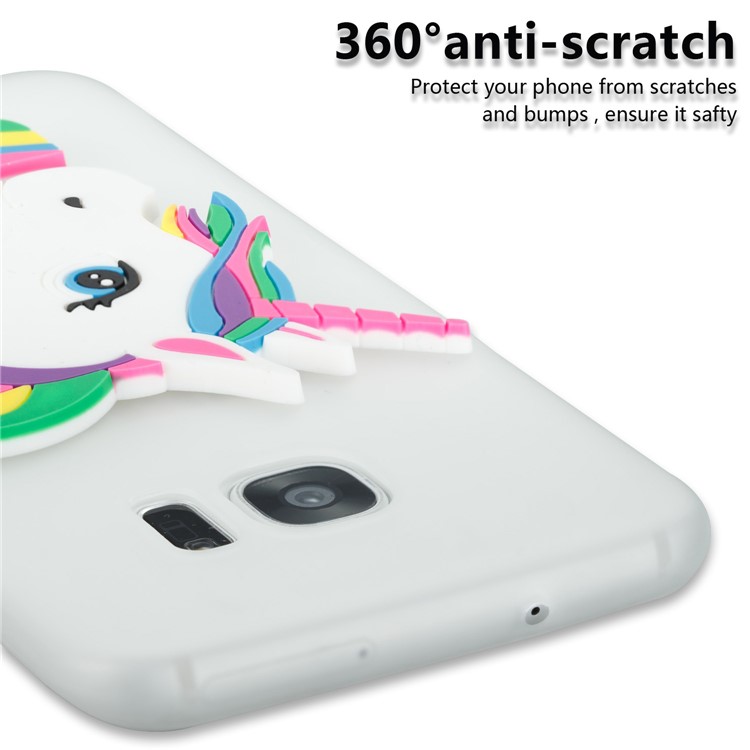 Lovely 3D Unicorn Pattern TPU Shell Case for Samsung Galaxy S7 edge SM-G935 - White-2