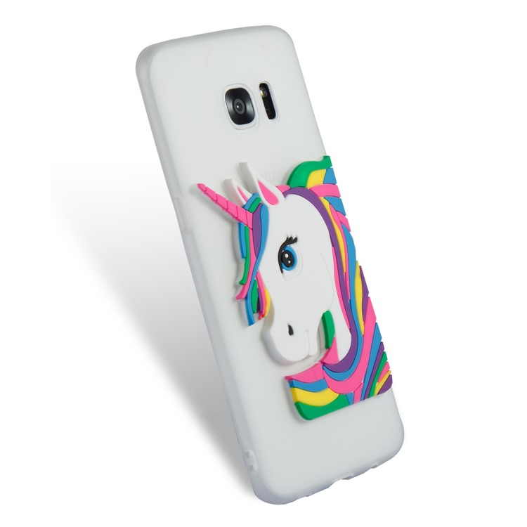 Lovely 3D Unicorn Pattern TPU Shell Case for Samsung Galaxy S7 edge SM-G935 - White-5