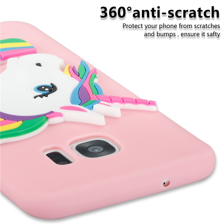 Lovely 3D Unicorn Pattern TPU Phone Cover Case for Samsung Galaxy S7 edge SM-G935 - Pink-2