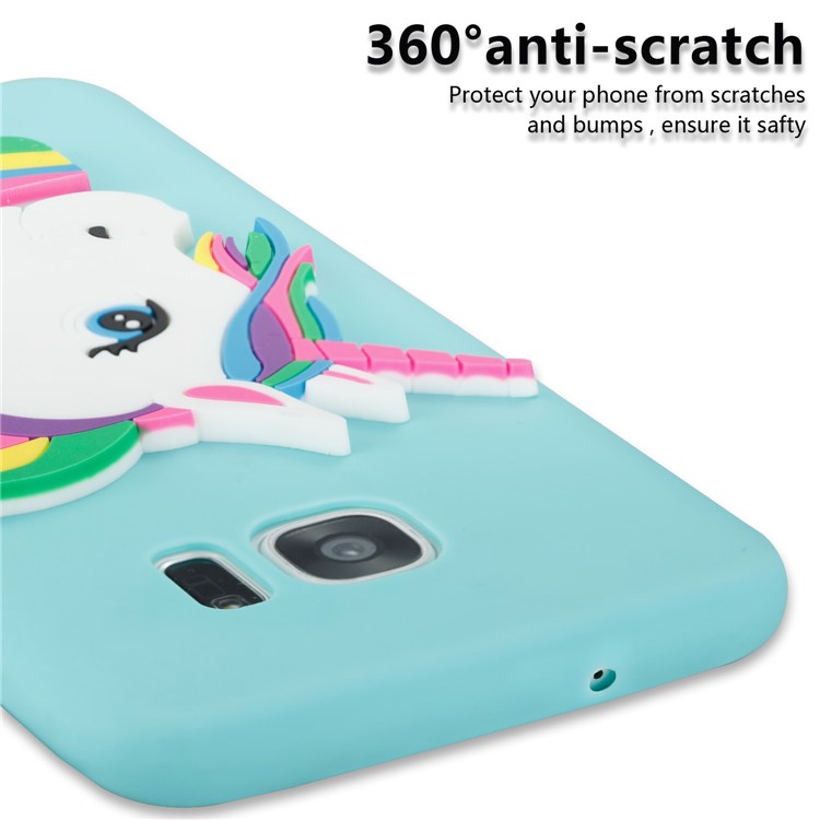Lovely 3D Unicorn Pattern TPU Cover Shell for Samsung Galaxy S7 edge SM-G935 - Baby Blue-2