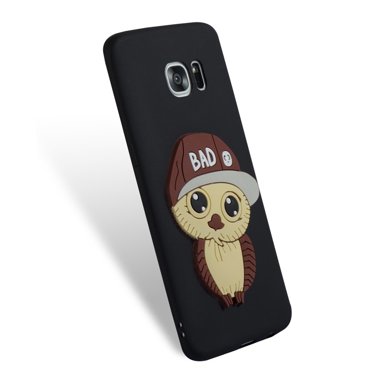 Cute 3D Male Owl Patterned TPU Case for Samsung Galaxy S7 edge SM-G935 - Black-3