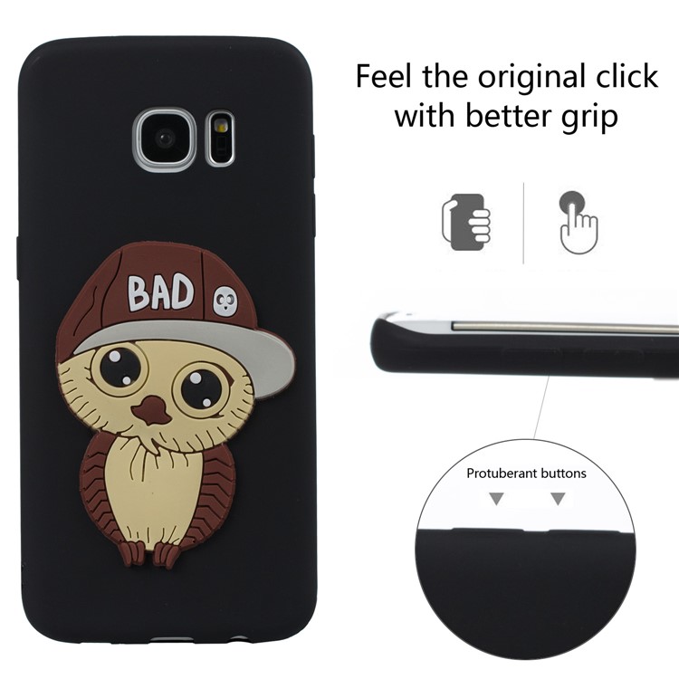 Cute 3D Male Owl Patterned TPU Case for Samsung Galaxy S7 edge SM-G935 - Black-5
