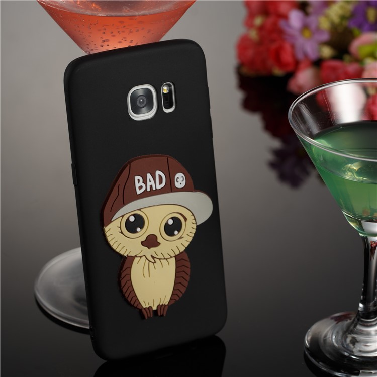Cute 3D Male Owl Patterned TPU Case for Samsung Galaxy S7 edge SM-G935 - Black-6