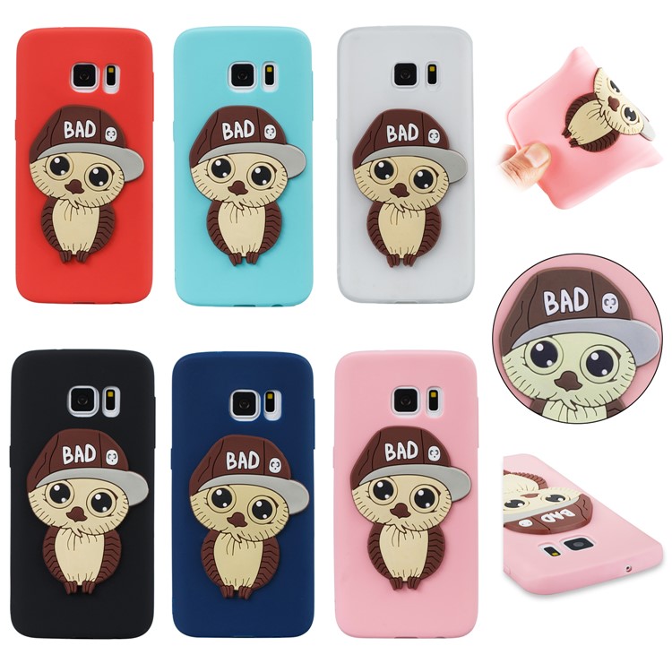 Cute 3D Male Owl Patterned TPU Case for Samsung Galaxy S7 edge SM-G935 - Black-7